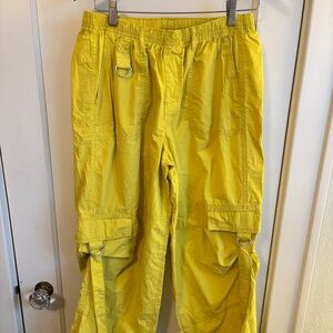 Wild Fable Citron Yellow Baggy Cargo Parachute Pants